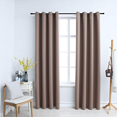 VidaXL Gordijn verduisterend met metalen ringen 2 st 140x245 cm taupe