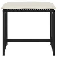 Tuinkrukken met kussens 4 st poly rattan zwart - thumbnail