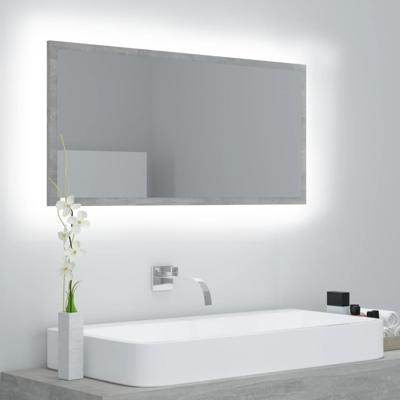 VidaXL Badkamerspiegel led 90x8,5x37 cm acryl betongrijs