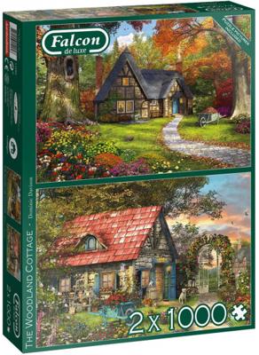Falcon legpuzzel The Woodland Cottage 2x1000 stukjes Falcon legpuzzel The Woodland Cottage 2x1000 stukjes