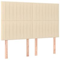 Boxspring met matras stof crèmekleurig 140x190 cm - thumbnail