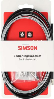 Trommelremkabelset Simson compleet universeel RVS - zwart
