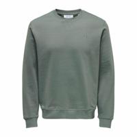 Herensweater zonder Capuchon Only & Sons Onsdan Unshed Reg Crew Neck Donkergroen - Maat: L - thumbnail