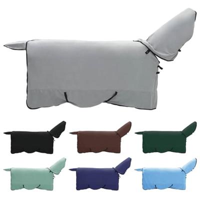 VidaXL Paardendeken volledig lichtgrijs en roze polyester