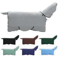 VidaXL Paardendeken volledig lichtgrijs en roze polyester - thumbnail