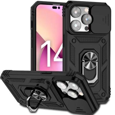 Lunso - Armor backcover hoes met ringhouder - iPhone 14 Pro Max - Zwart Lunso - Armor backcover hoes met ringhouder - iPhone 14 Pro Max - Zwart