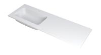 INK Wastafel Faktor polystone links met 1 kraangat 140 cm x 45 cm x 1,5 cm Mat wit 3407235 - thumbnail