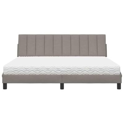 Bed met matras "Hanko" stof taupe 180x200 cm