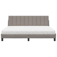 Bed met matras "Hanko" stof taupe 180x200 cm - thumbnail