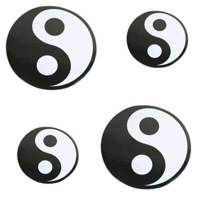 Sticker Yin Yang Zwart (11 cm)
