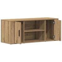 TV-kast artisanaal eikenkleurig 100 x 35 x 40 cm Bewerkt hout - thumbnail