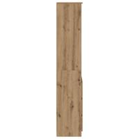 Hoge kast 37,5x35x180 cm bewerkt hout artisanaal eikenkleur - thumbnail