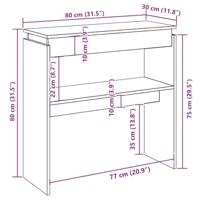 Wandtafel 80x30x80 cm spaanplaat wit - thumbnail