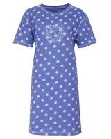 Irresistible dames nachthemd korte mouw - Blauw - "Stippen" - thumbnail