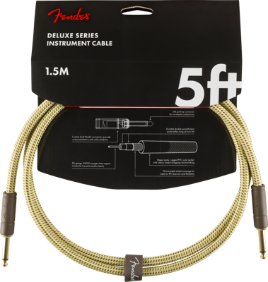 Fender Instrumentkabel Deluxe Tweed, Jack-Jack, 1,5m