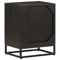 Nachtkastje 40x30x50 cm massief mangohout en ijzer zwart - thumbnail