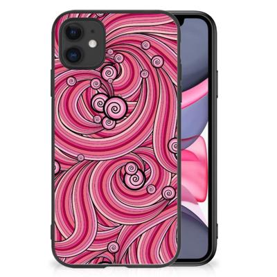 iPhone 11 Leuk Telefoonhoesje Swirl Pink
