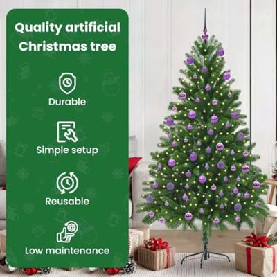 VidaXL Kerstboom met 300 led met standaard groen 180 cm pe VidaXL Kerstboom met 300 led met standaard groen 180 cm pe