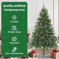 VidaXL Kerstboom met 300 led met standaard groen 180 cm pe - thumbnail