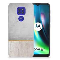 Motorola Moto G9 Play | E7 Plus | Bumper Hoesje | Wood Concrete - thumbnail
