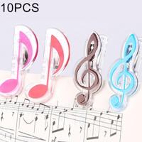 10 PCS PP Material Stainless Steel Spring Music Note Shape Book Clip Deluxe Page Holder Random Color Delivery - thumbnail