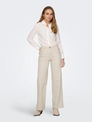 Only Onlmadison Blush Hw Wide Dnm Cro Noos 15310632 Loose Fit Ecru