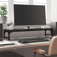 VidaXL Monitorstandaard 85x23x15,5 cm bewerkt hout zwart - thumbnail