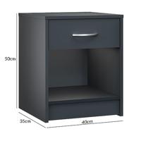 Nachtkastje Hamburg Antraciet 50x40x35cm - thumbnail