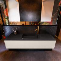 Badkamermeubelset Mondiaz Erin 150 cm met 1 Lade met RIDGE Wastafel Midden Urban met 1 kraangat Greeploos Mat Linen - thumbnail