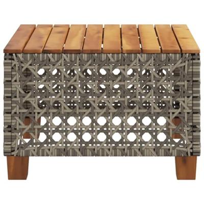Tuintafel 55x55x36 cm poly rattan en acaciahout grijs Tuintafel 55x55x36 cm poly rattan en acaciahout grijs