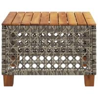Tuintafel 55x55x36 cm poly rattan en acaciahout grijs - thumbnail