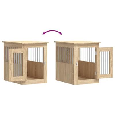 VidaXL Hondenbench 45x62x59 cm bewerkt hout sonoma eikenkleurig VidaXL Hondenbench 45x62x59 cm bewerkt hout sonoma eikenkleurig
