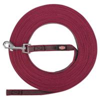 TRIXIE HONDENRIEM SLEEPLIJN MET RUBBER ANTI SLIP SANGRIA ROOD S/M 10 MTR X 1,5 CM - thumbnail