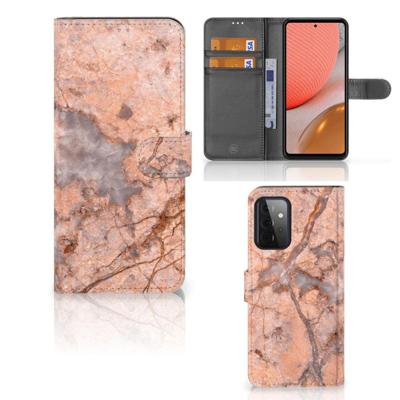 Samsung Galaxy A72 | Bookcase | Marmer Oranje