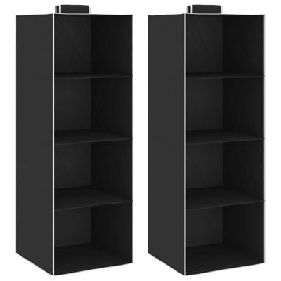 VidaXL Kledingorganisers hangend 2 st met 4 schappen stof VidaXL Kledingorganisers hangend 2 st met 4 schappen stof