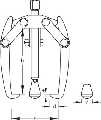 Gedore 8004490 Poelietrekker Spanbereik: 180 mm Aantal haken: 3