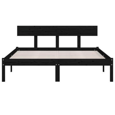 Bedframe massief grenenhout zwart 120x200 cm Bedframe massief grenenhout zwart 120x200 cm