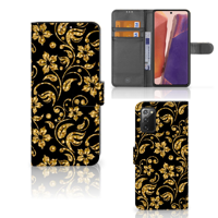 Samsung Galaxy Note 20 Hoesje Gouden Bloemen - thumbnail