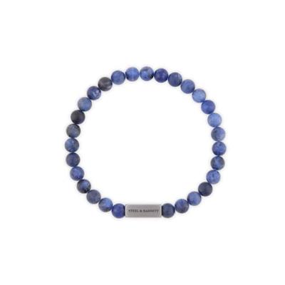 Luxe edelsteen armband met naam - Blauw - M