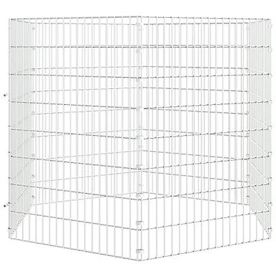 VidaXL Dierenverblijf 6 panelen 54x80 cm gegalvaniseerd ijzer