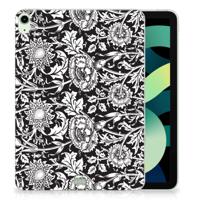 iPad Air (2020/2022) 10.9 inch Siliconen Hoesje Black Flowers - thumbnail