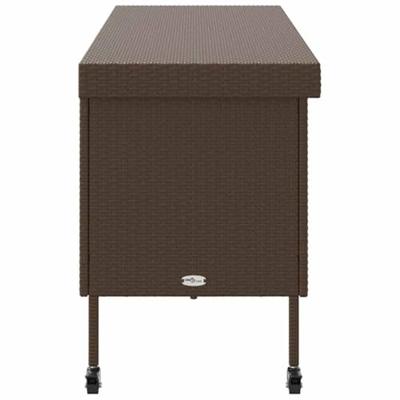 Tuinbox met wielen 160x55x75 cm poly rattan bruin
