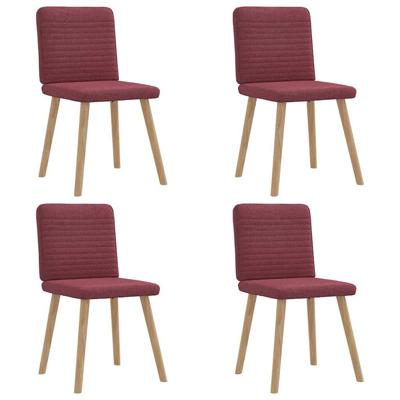 Eetkamerstoelen 4 st stof wijnrood