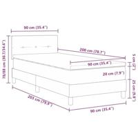 Boxspring bed met matras met hoofdeinde Zwart 90 x 200 cm Stof - thumbnail