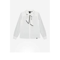 NIK&NIK blouse Octavia met strik van gerecycled polyester off white - thumbnail