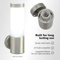 Buitenwandlampen 2 pcs Zilver 12 x 7.5 x 27 cm Roestvrij staal - thumbnail