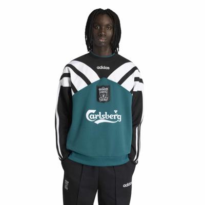adidas Liverpool Crew Sweater 1995-1996 Zwart Groen Wit adidas Liverpool Crew Sweater 1995-1996 Zwart Groen Wit