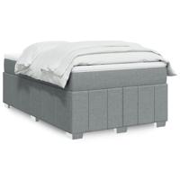 Boxspring met matras stof lichtgrijs 120x190 cm - thumbnail