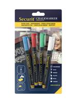 Krijtstift Securit SMA-100 rond 1-2mm wit/blauw/groen/rood blister à 4 stuks - thumbnail