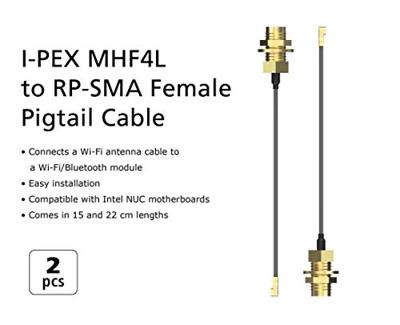 Akasa I-PEX MHF4L zu RP-SMA Kabel - 2er-Pack 15cm - Kabel - Antenne/TV Glasvezel kabel 0,15 m